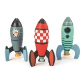 Tender Leaf Toys, Zabawka konstrukcyjna Drewniane rakiety kosmiczne