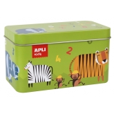Apli Kids, Domino w metalowym pudełku zwierzęta i liczby