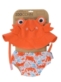 Zestaw plażowy: pieluszka i kapelusz (UPF 50+) - krab S